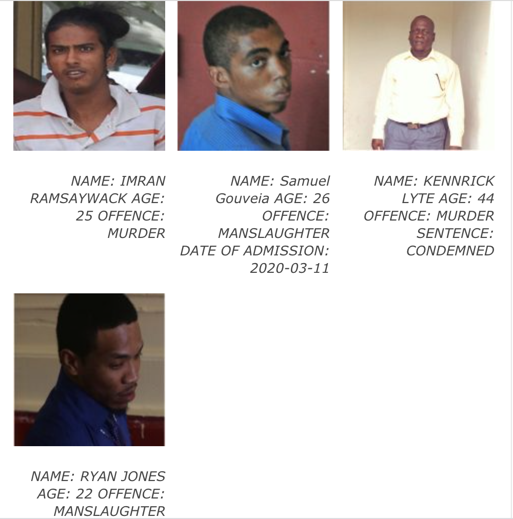 WANTED: 4 Escapees From Mazaruni Prison On The Run…